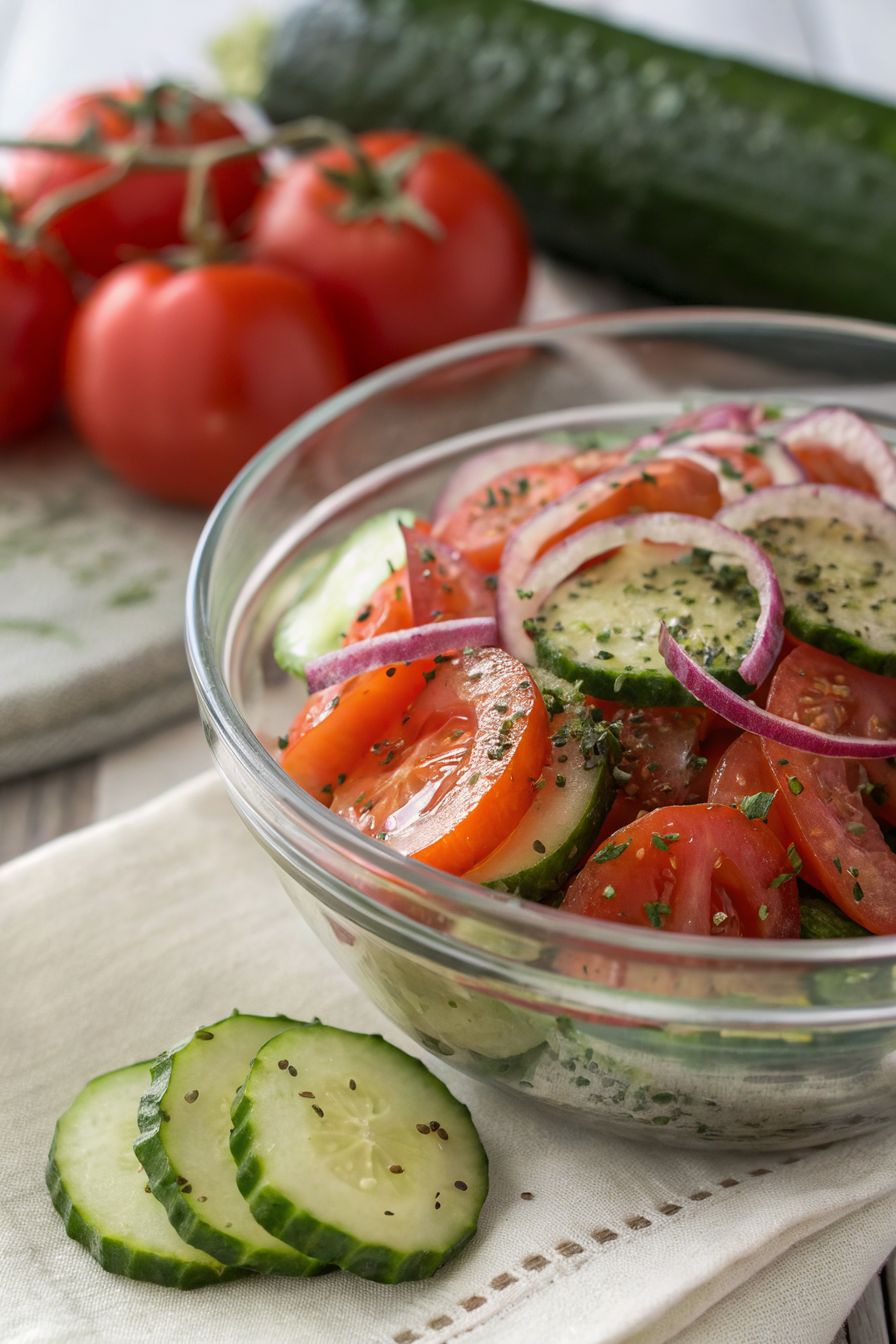 Spiced Cucumber Onion and Tomato Salad