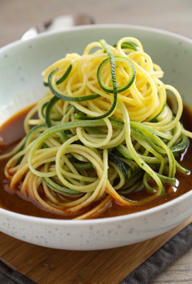 Spicy Garlic Chinese Zucchini Noodles Recipe