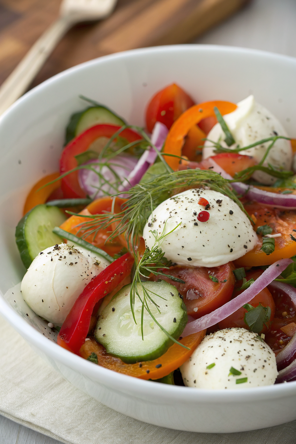 Summer zucchini salad with seeds, mint and lemon dressing