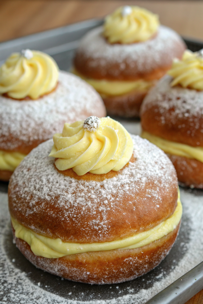 Vanilla Cream-Filled Doughnuts Recipe