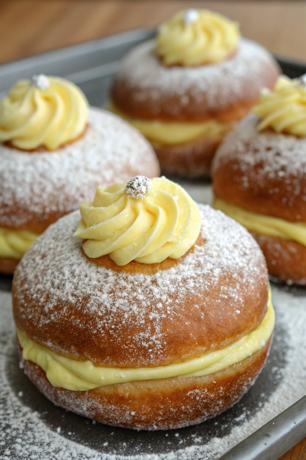 Vanilla Cream-Filled Doughnuts Recipe