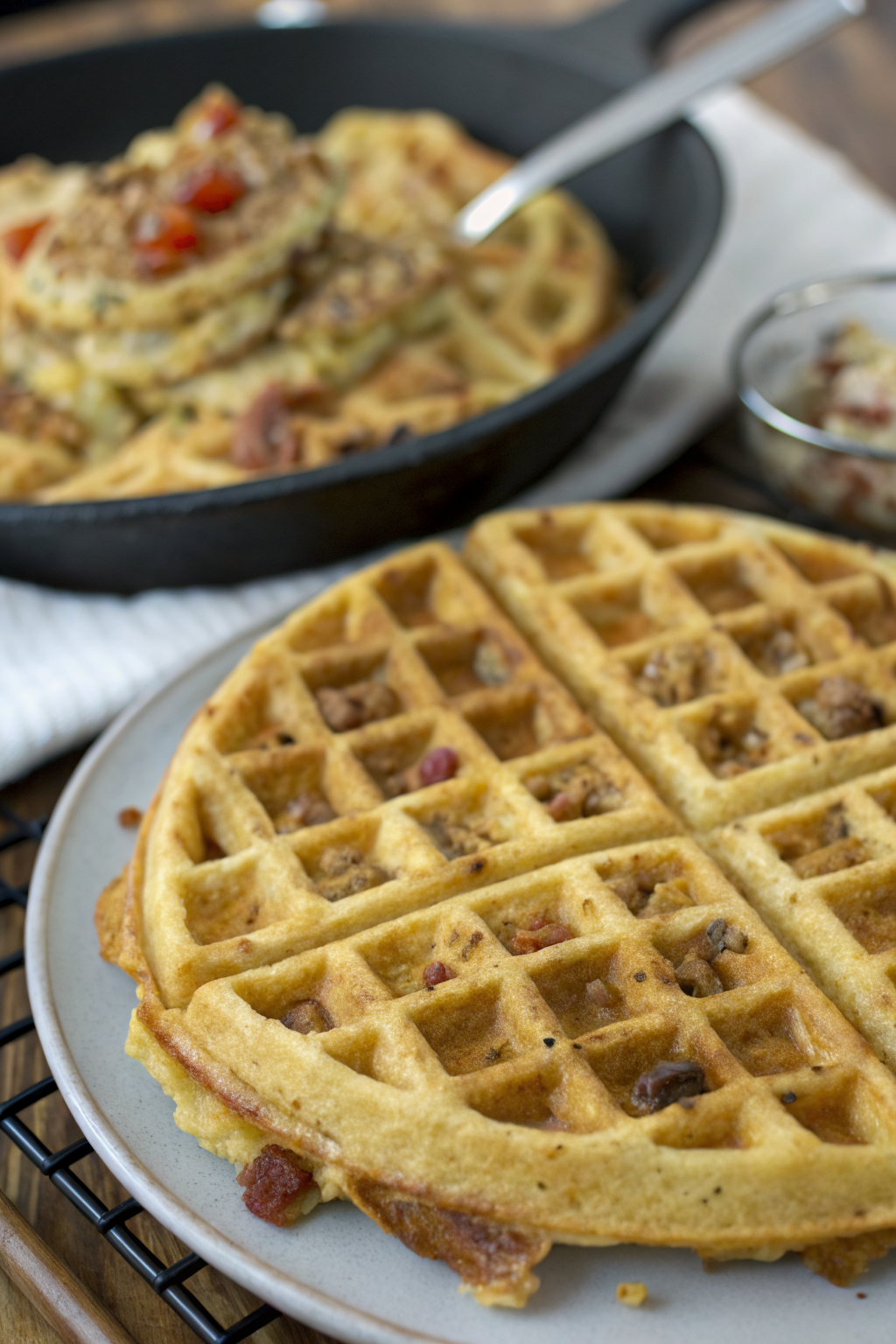 Zucchini Fritter Waffle Recipe