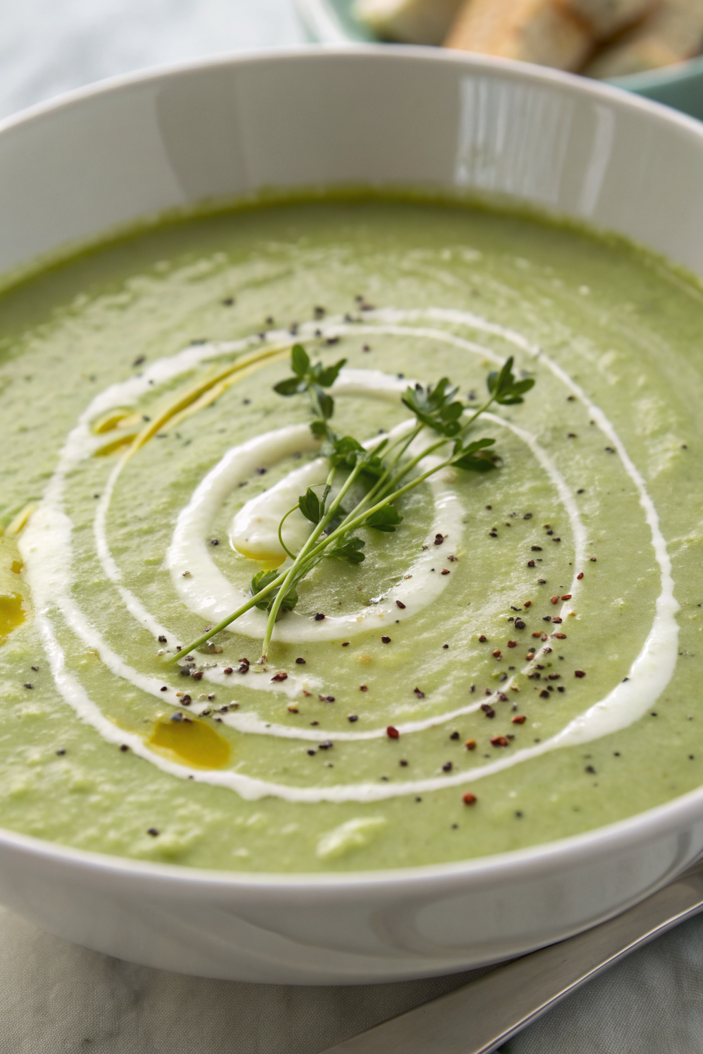 Zucchini Soup with Yogurt Lemon and Dill