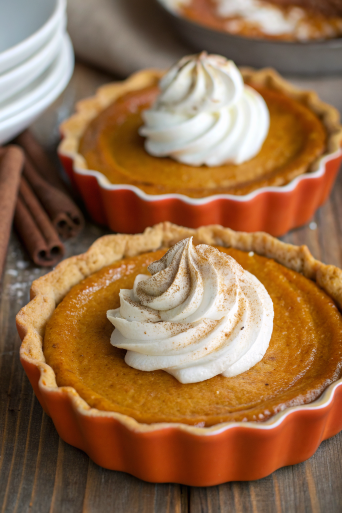 Baked Pumpkin Custards with Maple Mascarpone Whipped Cream