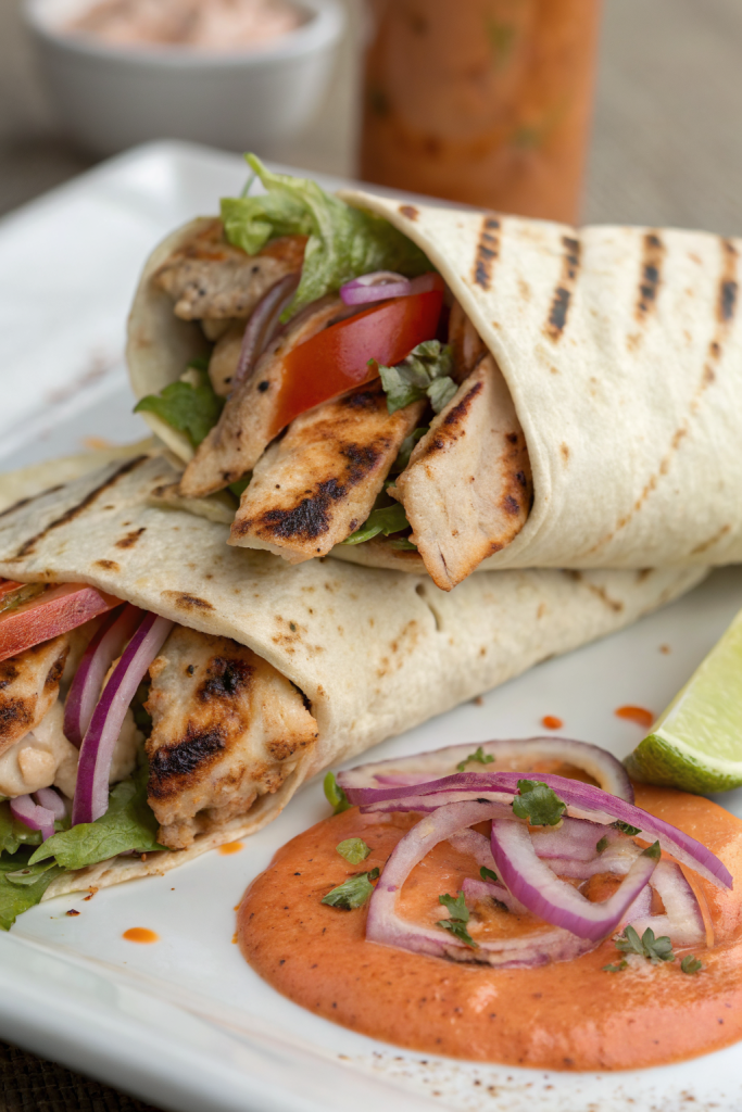 Chicken Shawarma with Creamy Garlic Sauce