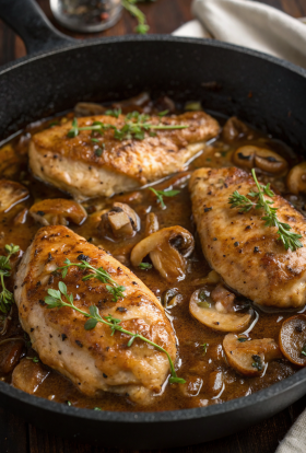 Cider Braised Chicken With Caramelized Onions Recipe