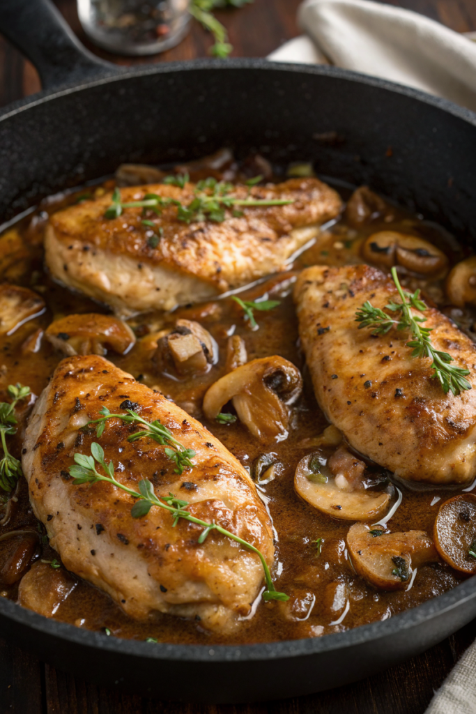Cider Braised Chicken With Caramelized Onions Recipe