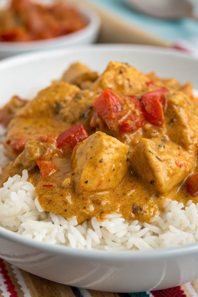 Creamy Paprika Chicken with Rice in a Velvety Sauce