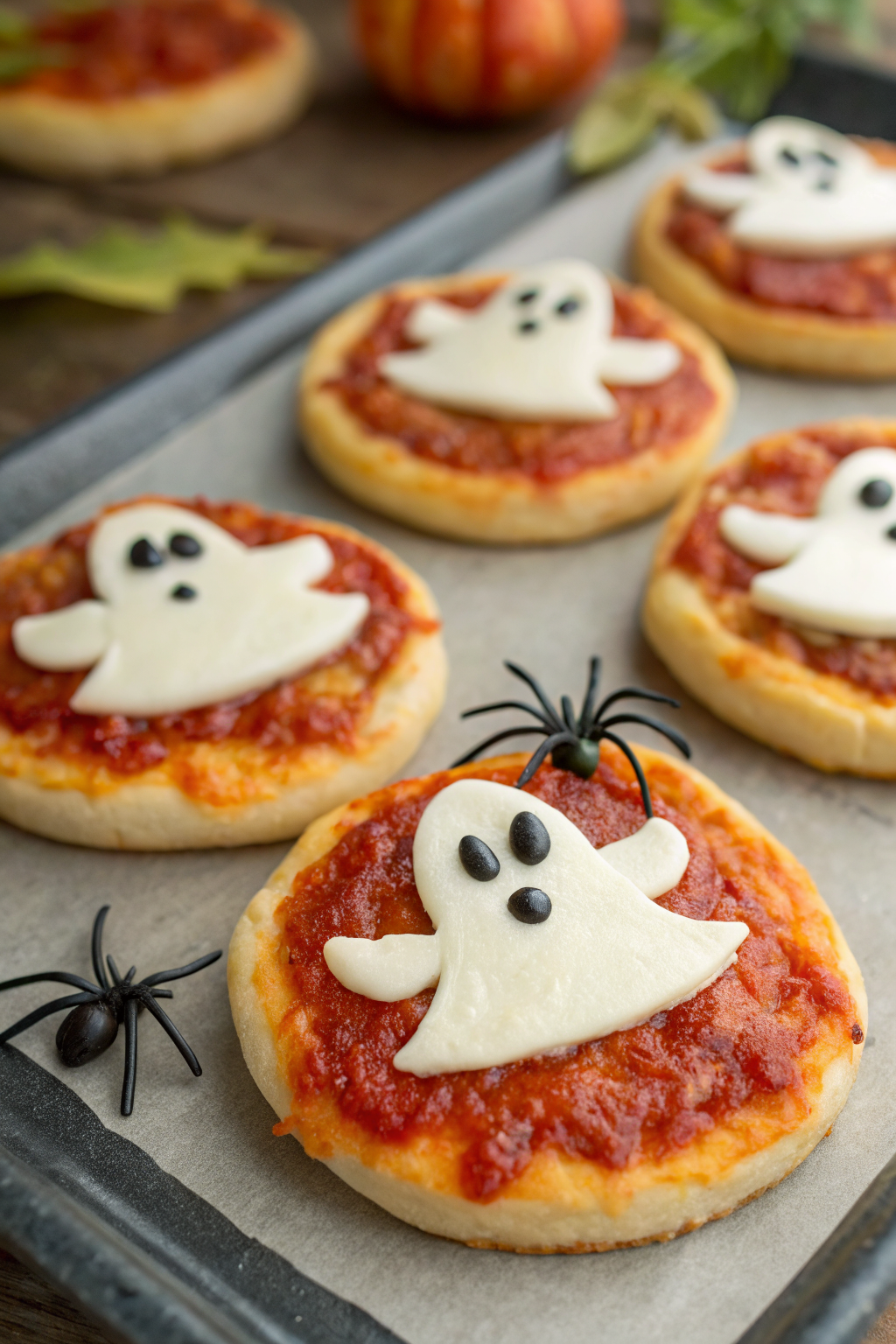 Easy Mini Halloween Pizzas Recipe