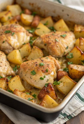 Garlic Parmesan Chicken and Potatoes Recipe