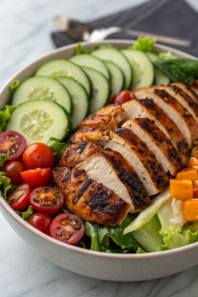 Grilled Chicken Bowl with Creamy Avocado Sauce & Veggies