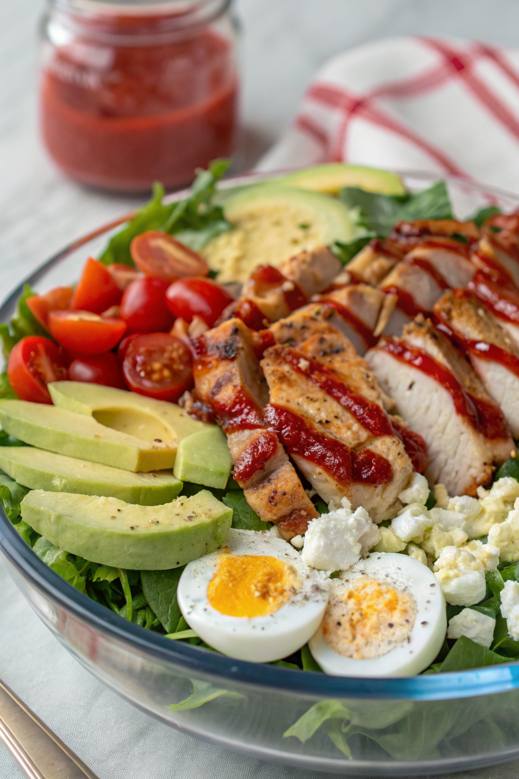 Keto Chicken Cobb Salad with Blue Cheese Dressing
