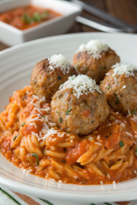 Lemon Thyme Meatballs with Pumpkin Orzo Recipe