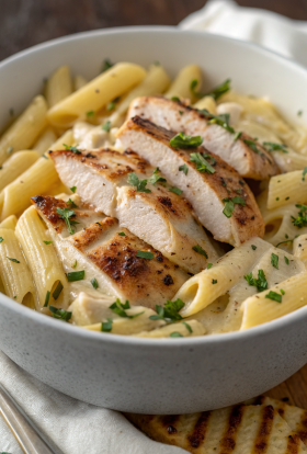 Loaded Herb Grilled Chicken with Creamy Pesto Pasta Roasted Potatoes