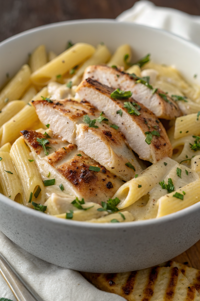 Loaded Herb Grilled Chicken with Creamy Pesto Pasta Roasted Potatoes