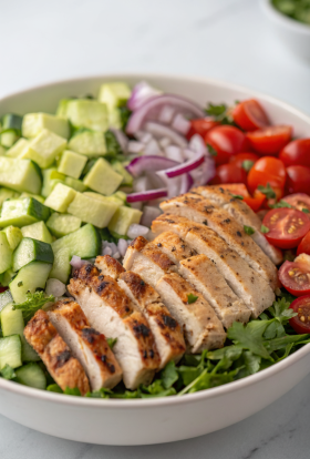 Mediterranean Chicken Salad with Creamy Tzatziki