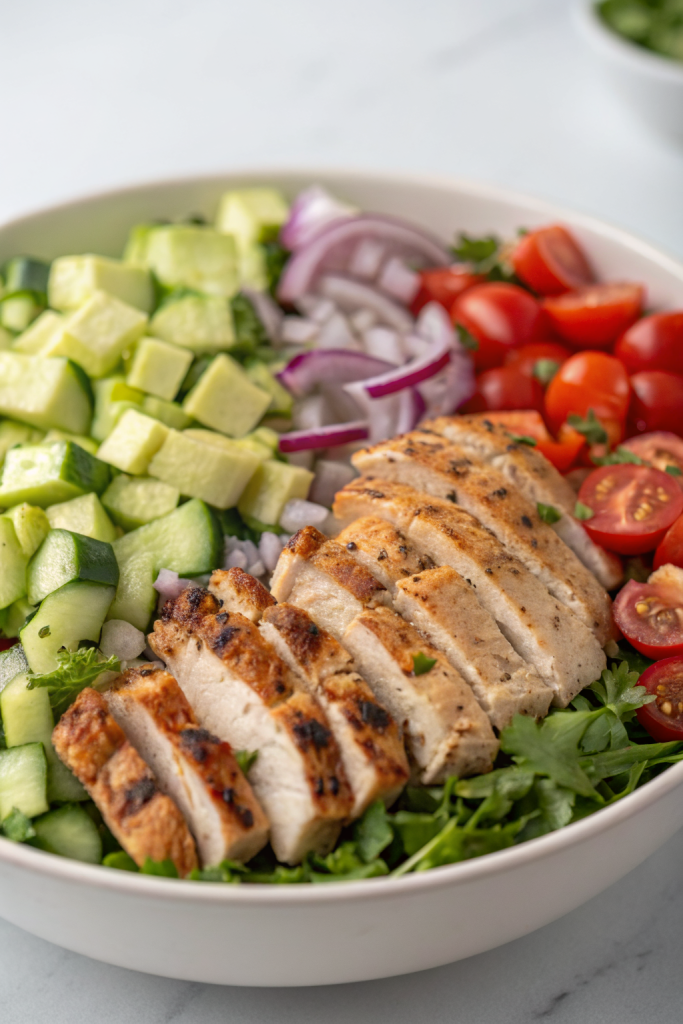 Mediterranean Chicken Salad with Creamy Tzatziki