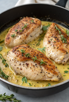 Pan Seared Chicken with Lemon Mustard Sauce Recipe