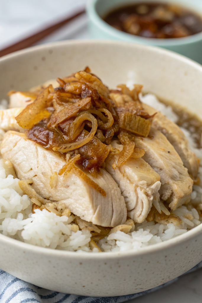 Poached Chicken with Shallot Oil Sauce