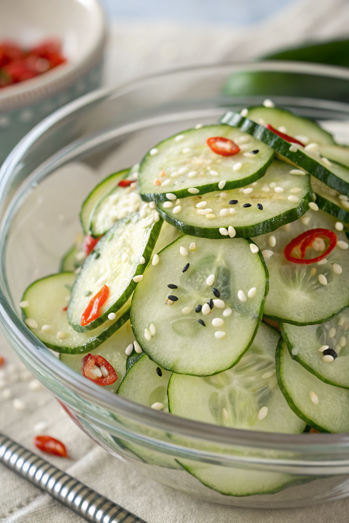 Spicy Spiral Cucumber Salad Recipe