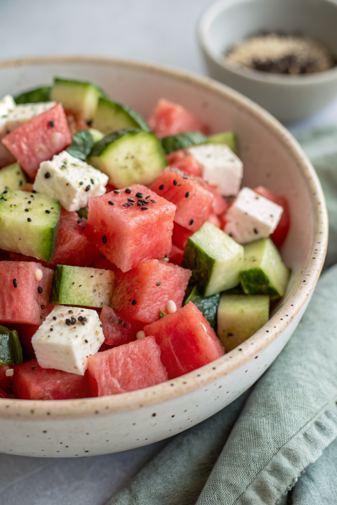 Watermelon Cucumber and Feta Salad Recipe