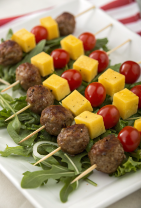 Cheeseburger Meatball Kabobs Recipe