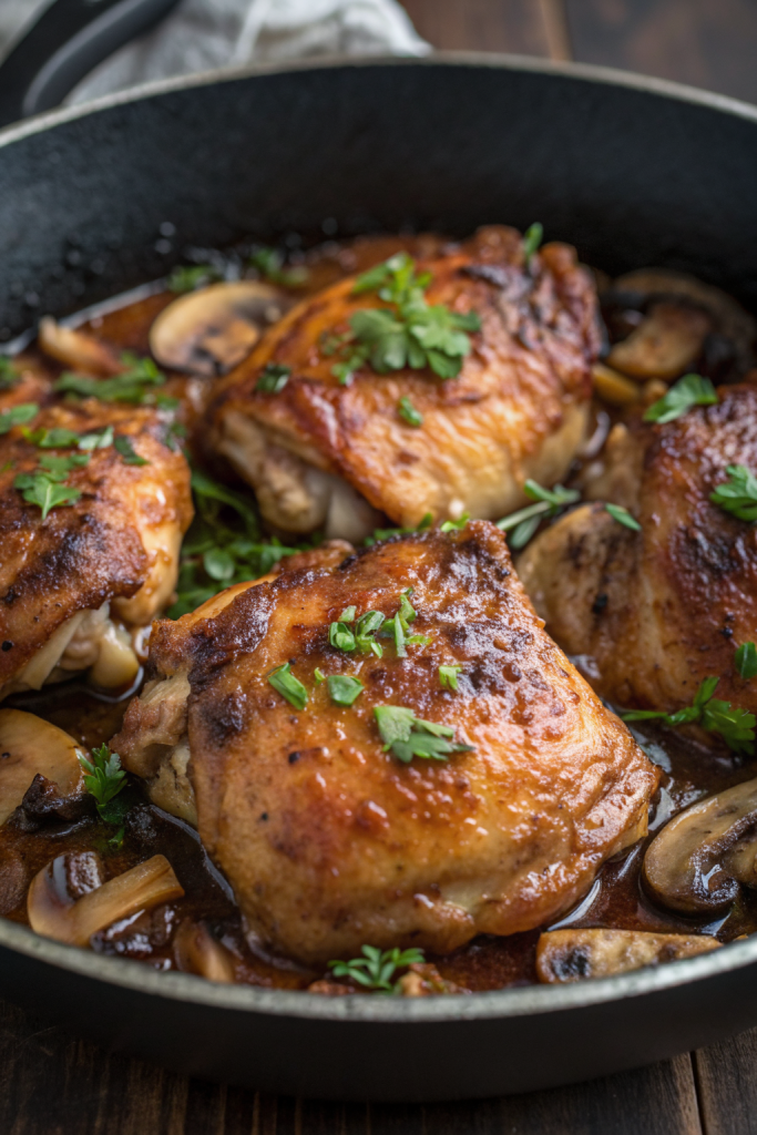 Chicken Thighs Mushrooms Recipe