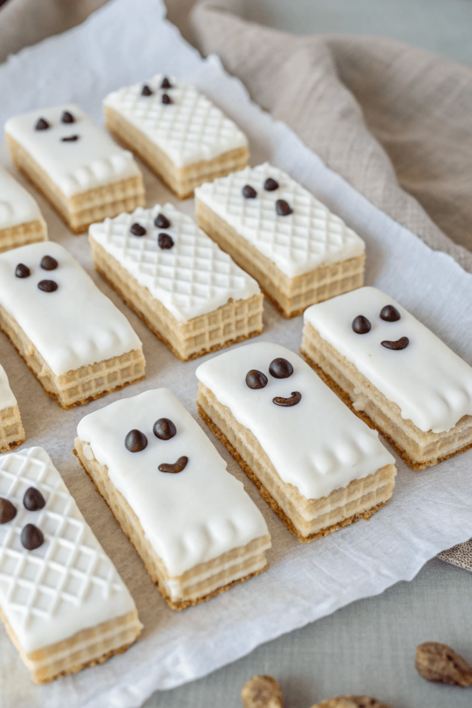 Chocolate Dipped Ghost Wafer Cookies Recipe