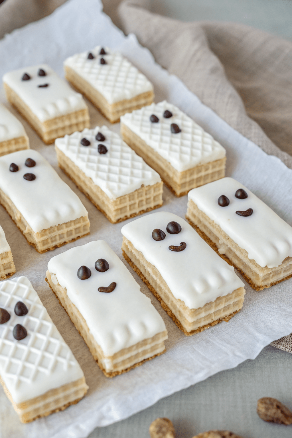 Chocolate Dipped Ghost Wafer Cookies Recipe