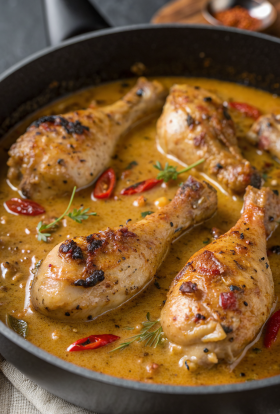 Creamy Garlic Chicken Drumsticks Recipe