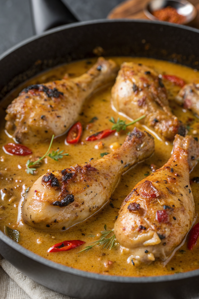 Creamy Garlic Chicken Drumsticks Recipe