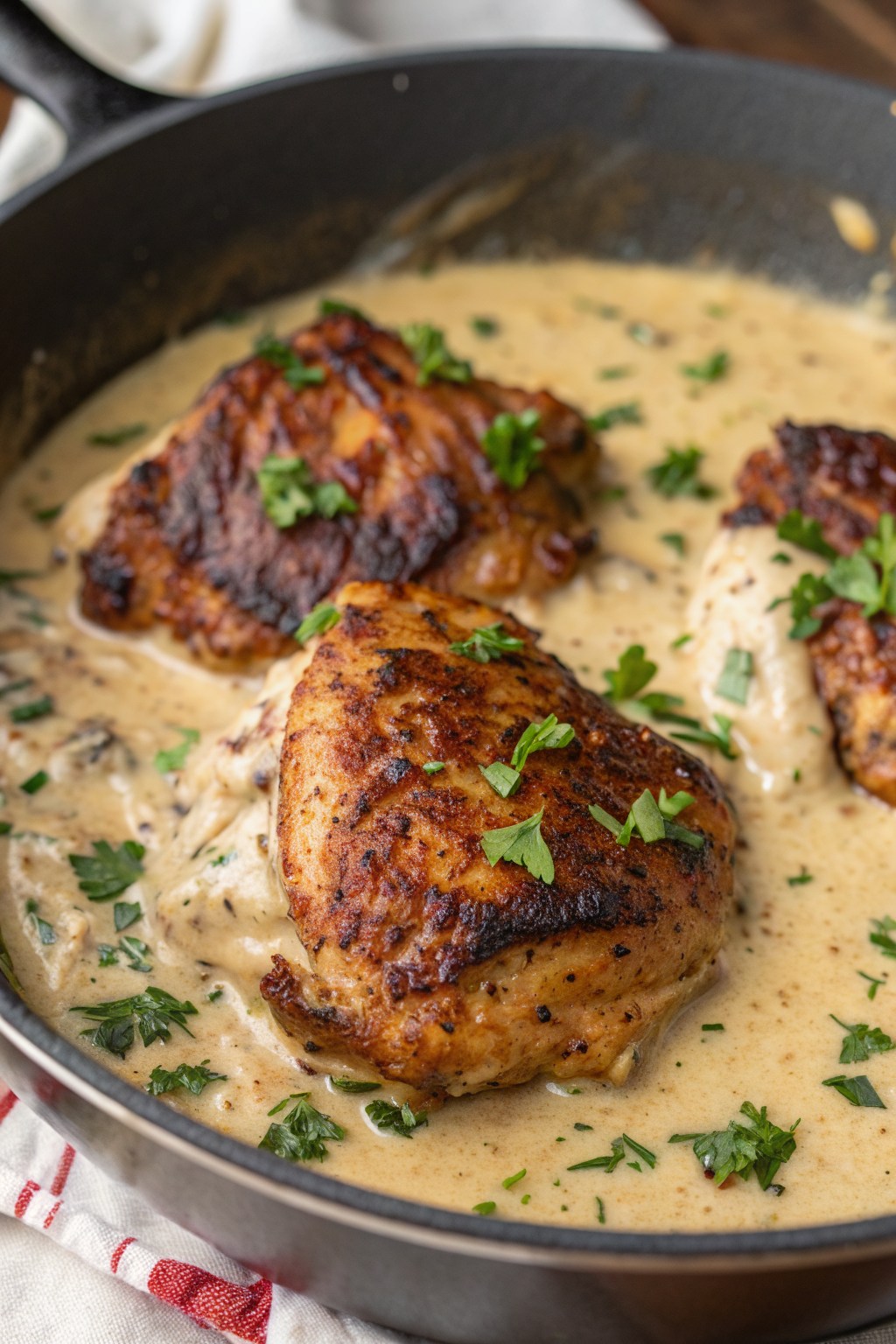 Creamy Garlic Chicken Thighs Recipe