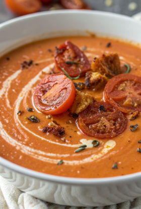 Creamy Roasted Garlic Tomato Soup Recipe