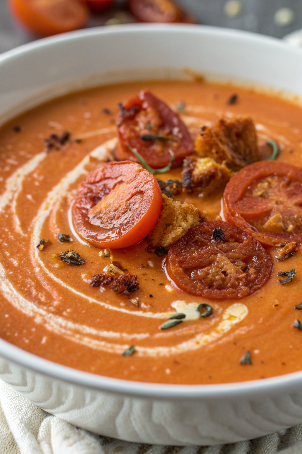 Creamy Roasted Garlic Tomato Soup Recipe