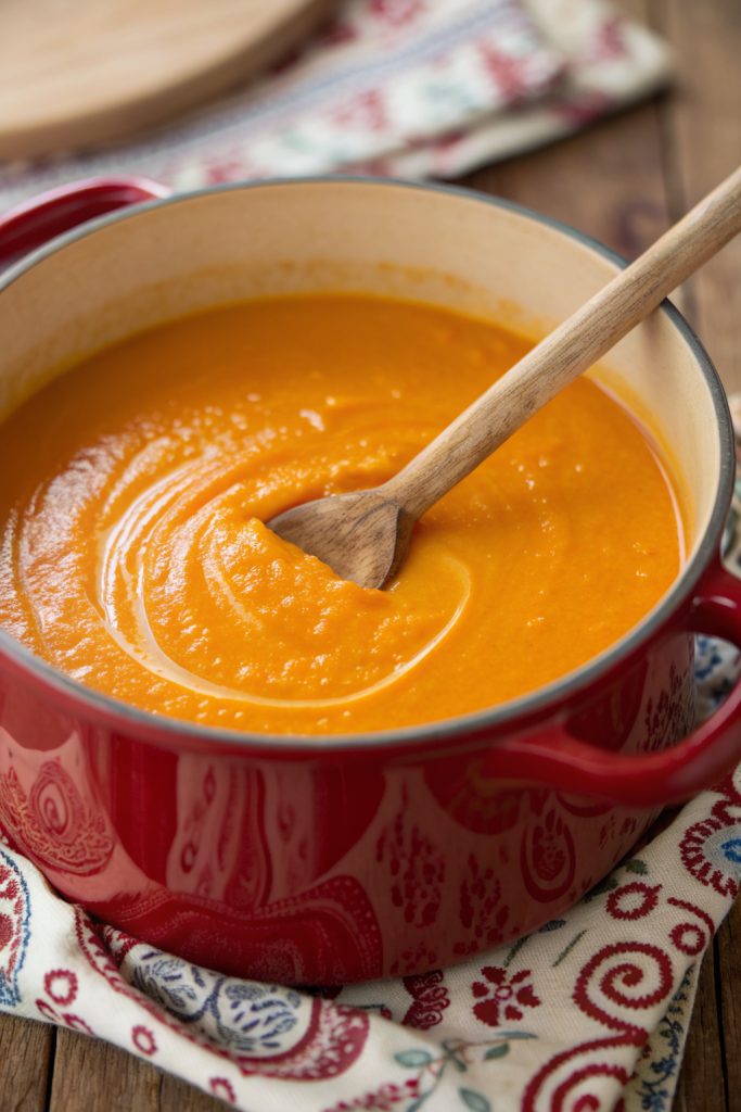 Creamy Roasted Pumpkin Sweet Potato Soup Recipe