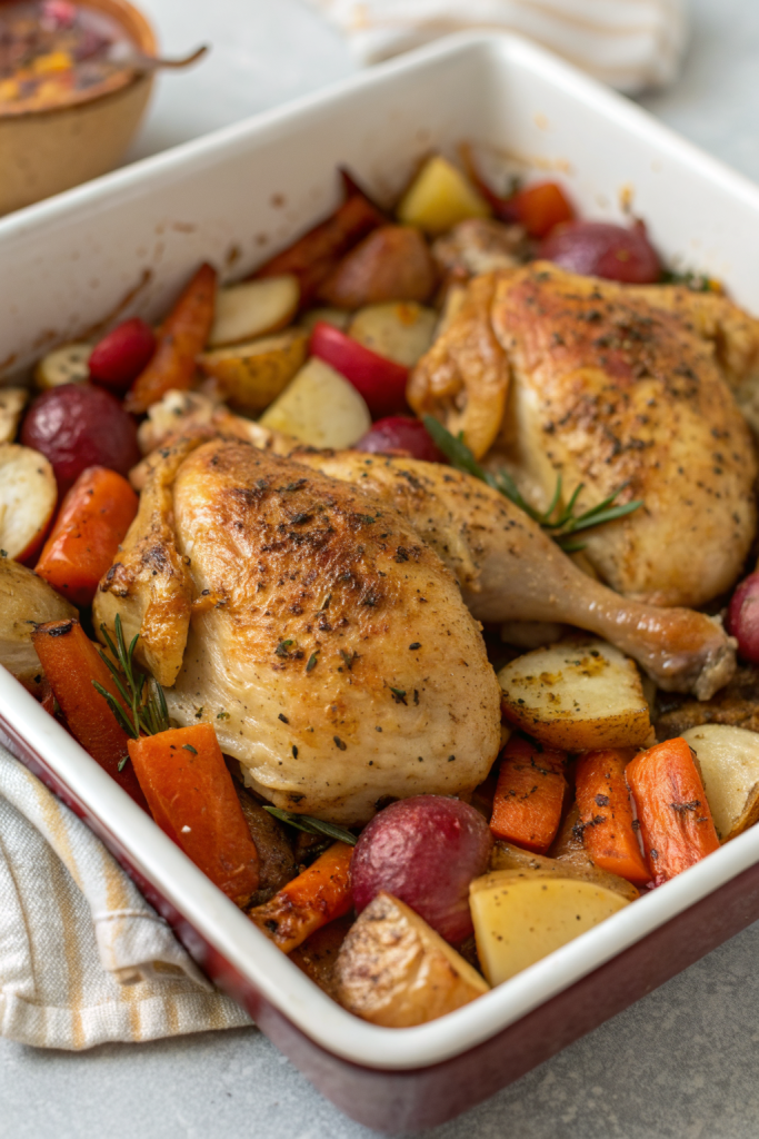 Crispy Oven-Baked Chicken Thighs with Veggies