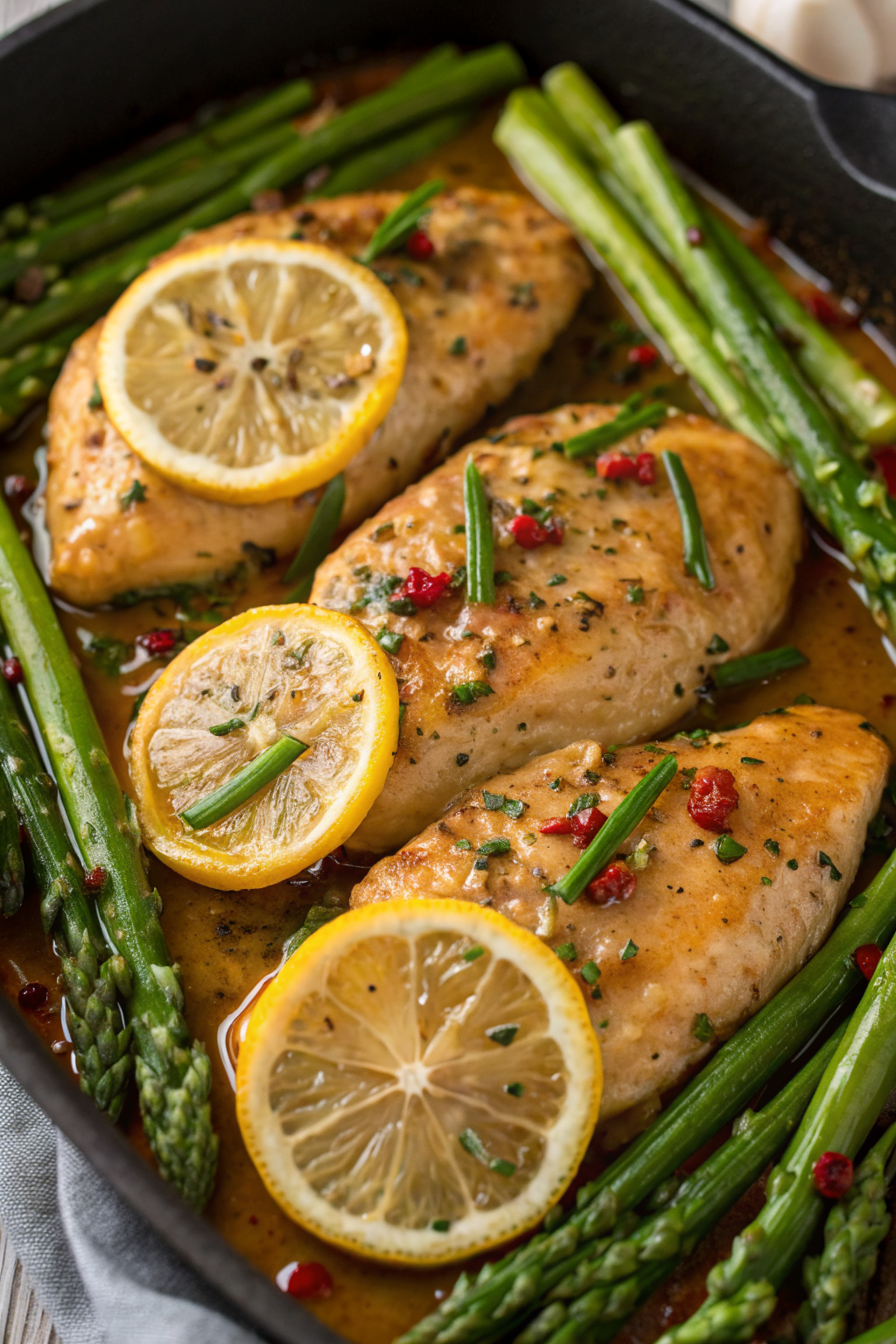Lemon Dill Butter Garlic Chicken and Asparagus