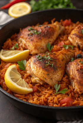 One Pan Spanish Chicken Rice Recipe