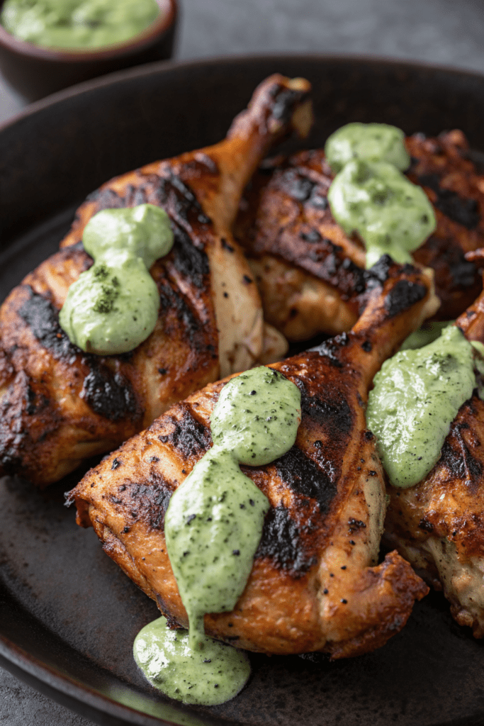 Peruvian Chicken with Creamy Green Sauce