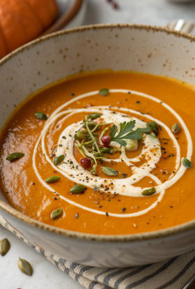 Spicy Butternut Squash Sweet Potato Soup Recipe