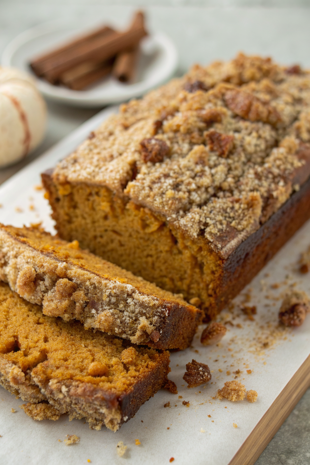 Banana Pumpkin Bread with Streusel Topping