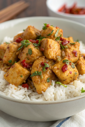 Chicken Scampi with Creamy Garlic Parmesan Rice