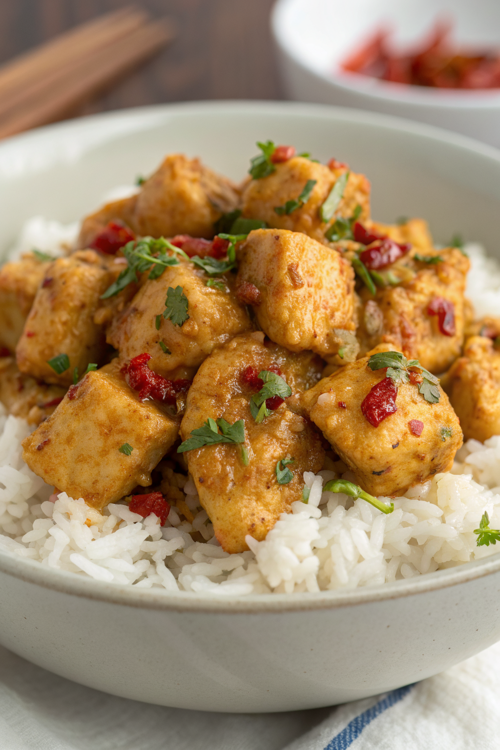 Chicken Scampi with Creamy Garlic Parmesan Rice