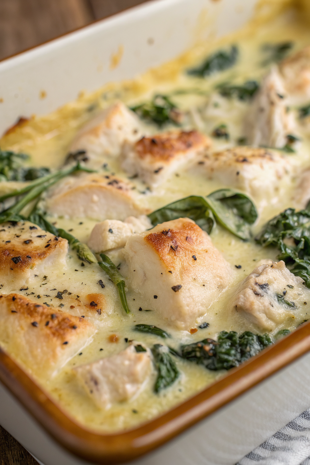 Chicken and Spinach Casserole with Cream Cheese