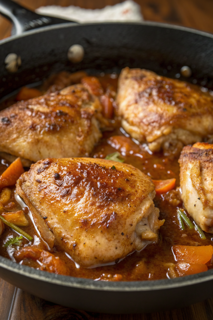 Cider Braised Chicken With Caramelized Onions