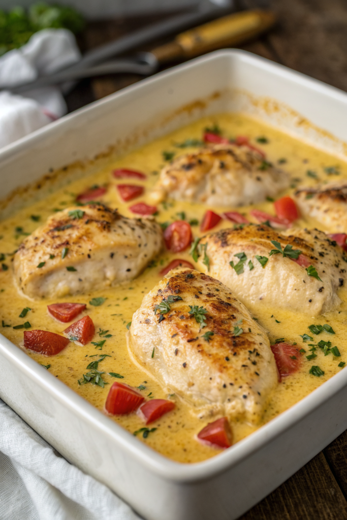 Creamy Baked Tuscan Chicken Breasts Recipe