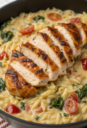 Creamy Tuscan Chicken Orzo Recipe