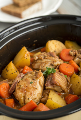 Crock Pot Garlic Butter Chicken with Potatoes and Carrots