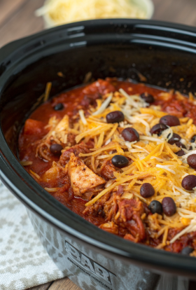 Crockpot Chicken Enchilada Casserole Recipe