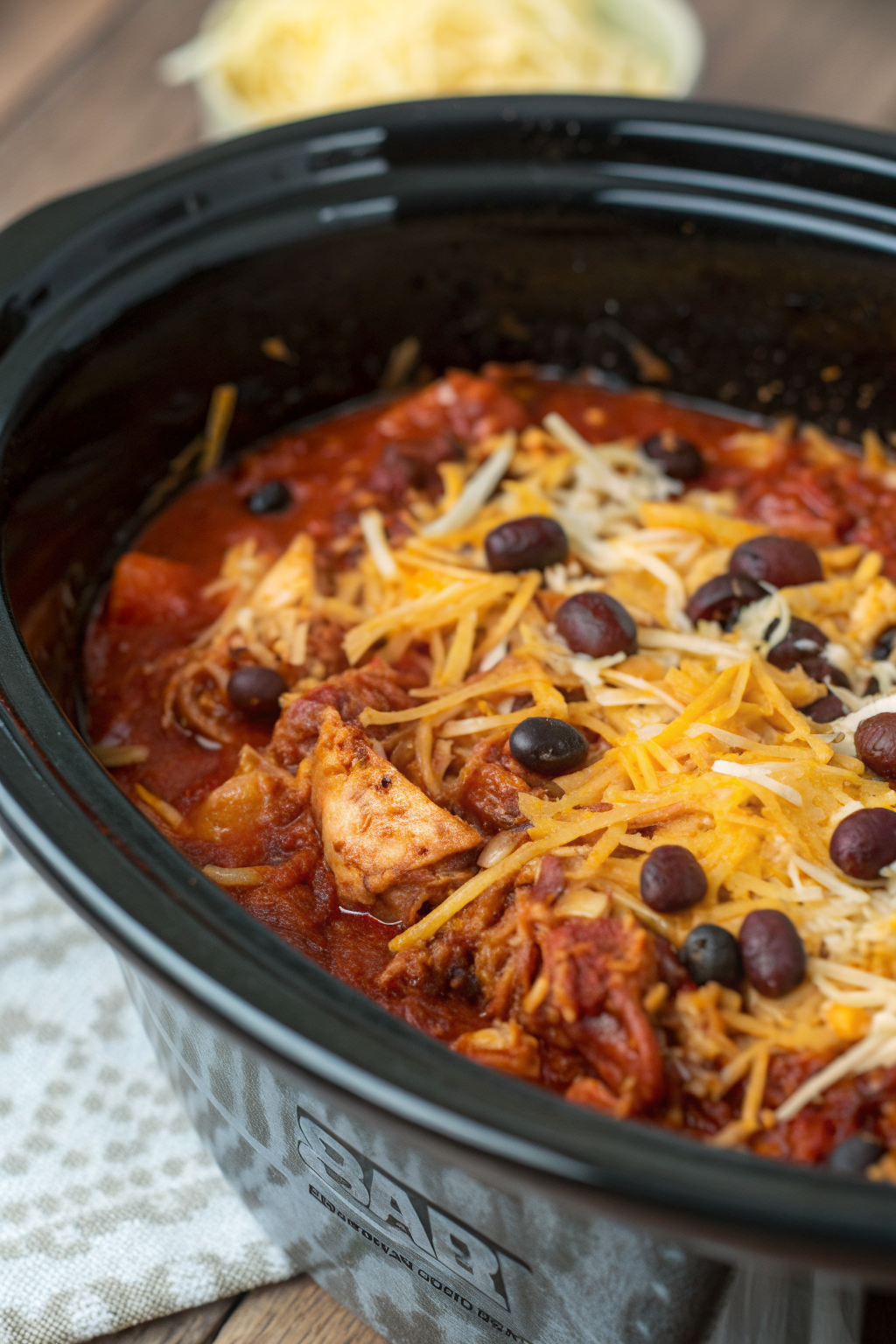 Crockpot Chicken Enchilada Casserole Recipe
